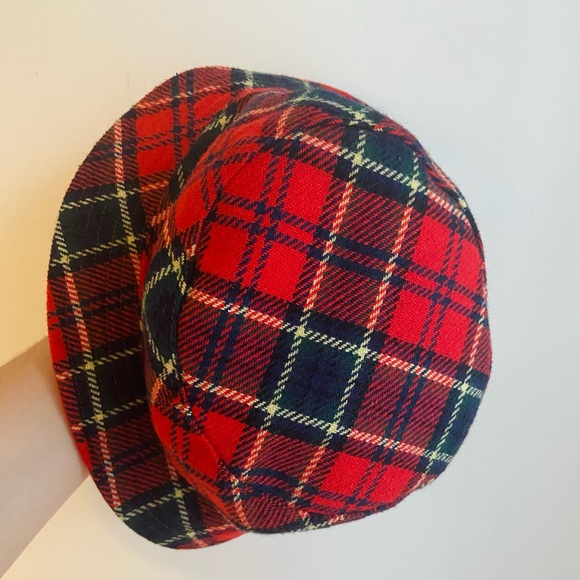 Vintage Red Plaid Bucket Hat Style - Picture 3 of 4